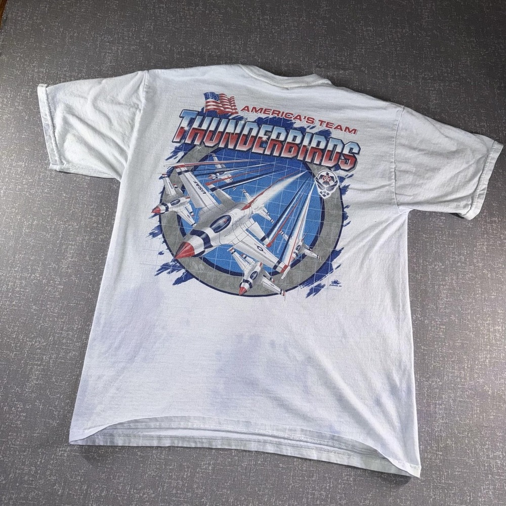 Gildan Shirt Mens Large White Thunderbirds PrAmericas Team Air Force Graphic Tee